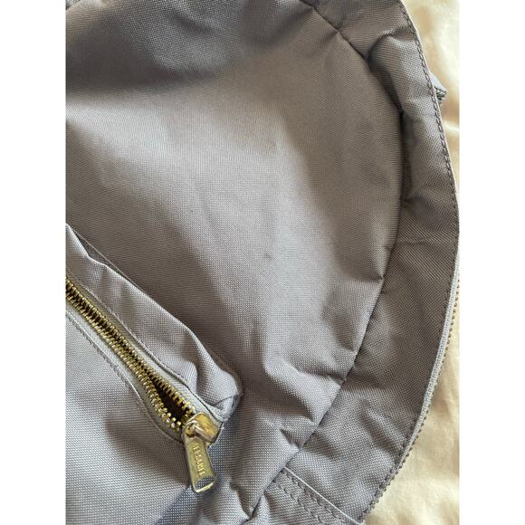 Herschel Gray Backpack Bag Red Stripe Interior travel on the go computer tote - Picture 4 of 5